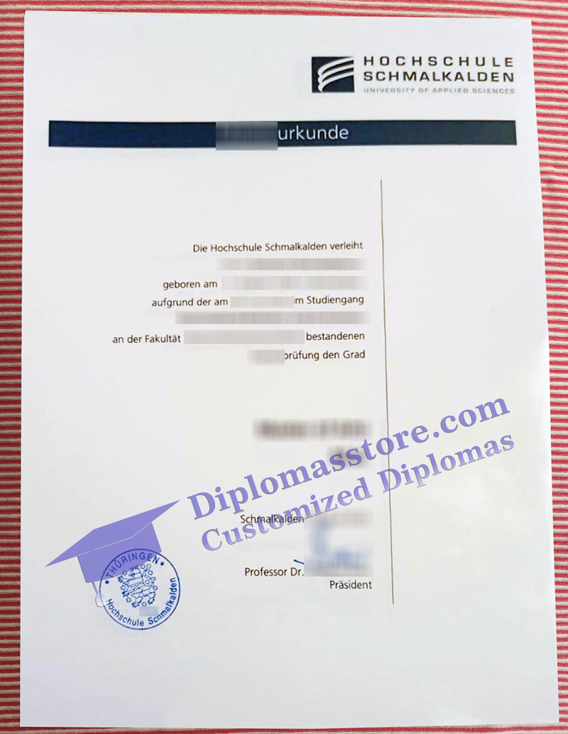 Hochschule Schmalkalden urkunde, Hochschule Schmalkalden degree,