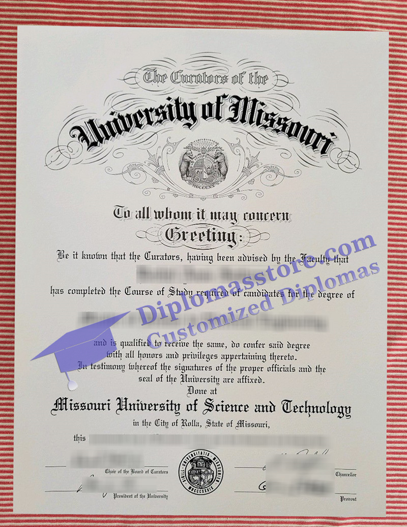 Missouri S&T diploma, Missouri University of Science and Technology certificate,