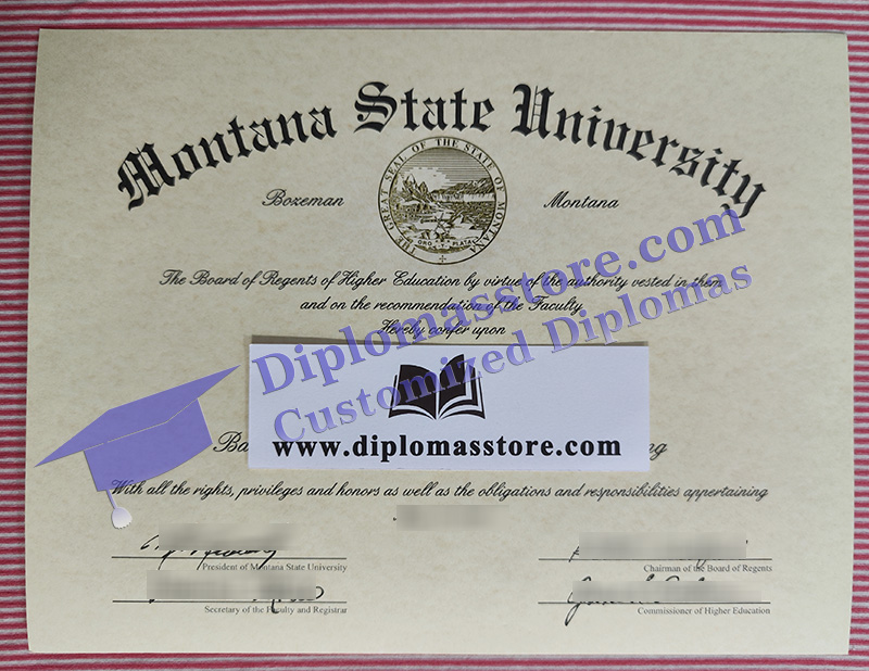Montana State University diploma, Montana State University certificate,