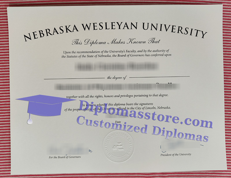 Nebraska Wesleyan University diploma, Nebraska Wesleyan University certificate,