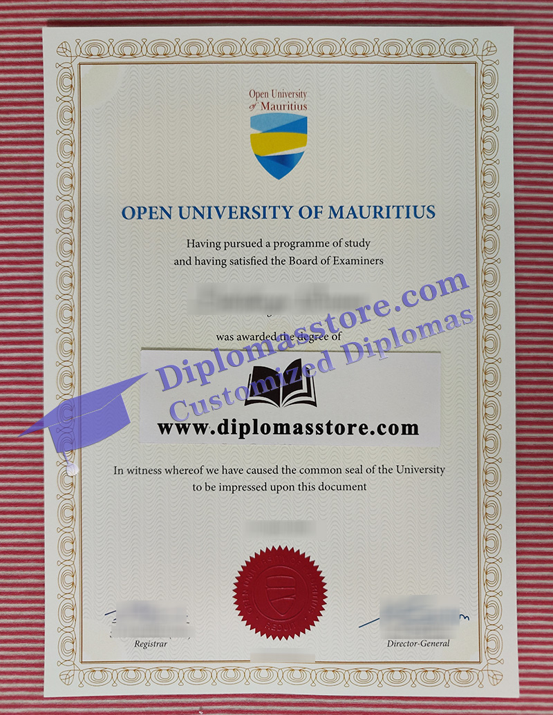 Open University of Mauritius degree, Open University of Mauritius diploma,