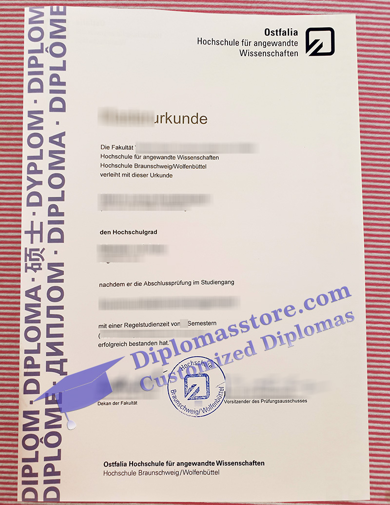 Ostfalia Hochschule urkunde, Ostfalia Hochschule für angewandte Wissenschaften degree,