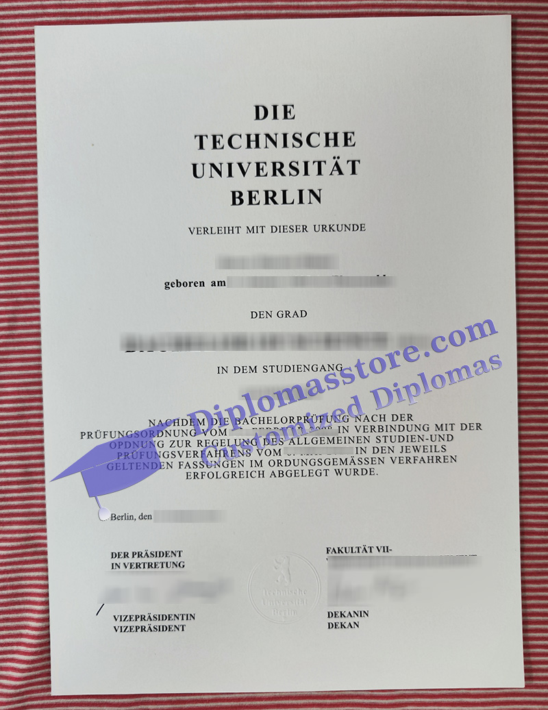 Technische Universität Berlin urkunde, Technische Universität Berlin degree,