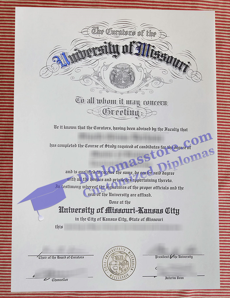 UMKC diploma, University of Missouri-Kansas City certificate,