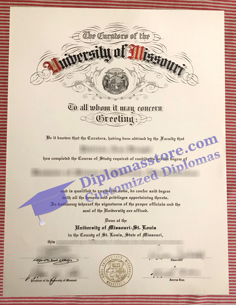 UMSL diploma, University of Missouri-St Louis certificate,