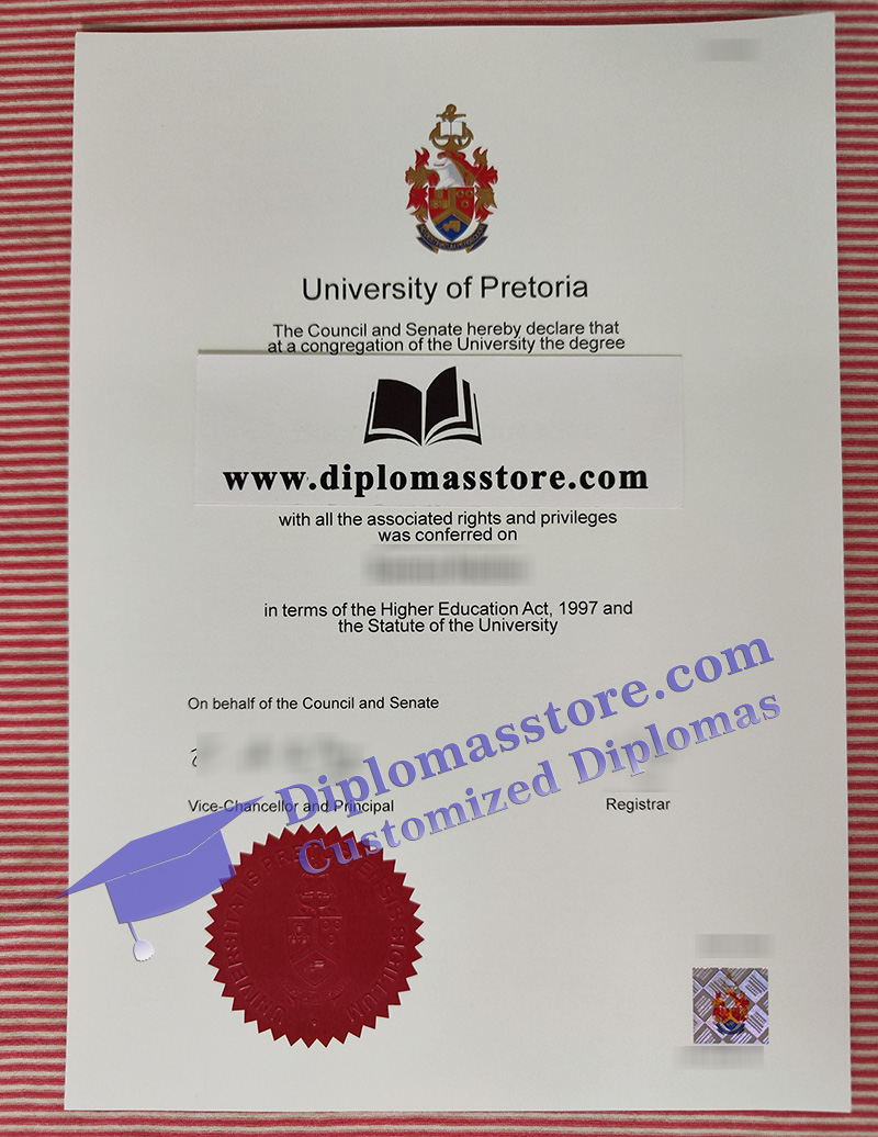 University of Pretoria degree, University of Pretoria certificate,