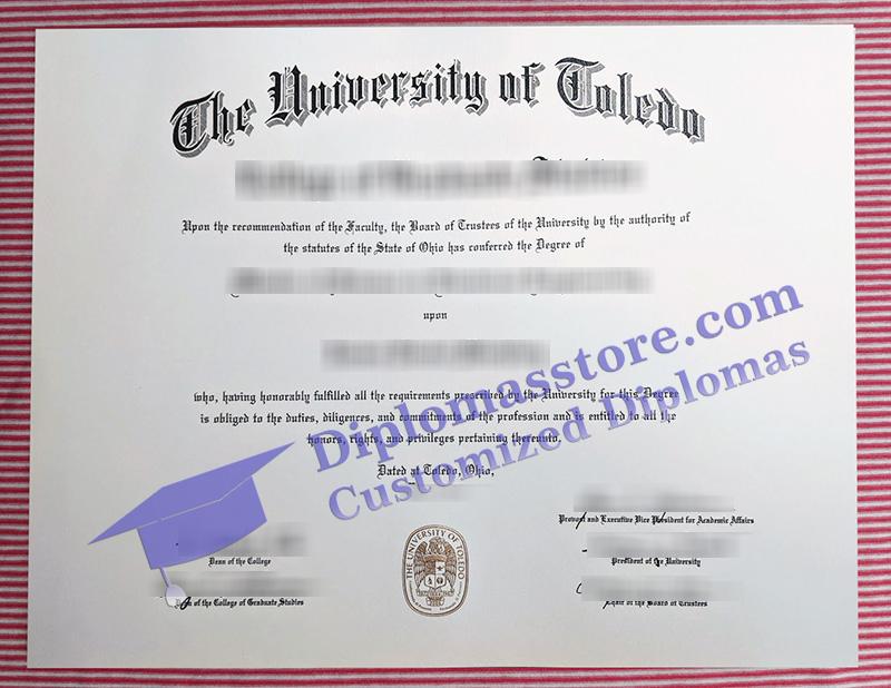University of Toledo diploma, University of Toledo certificate,