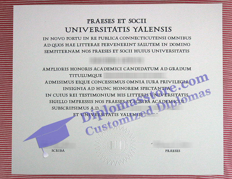 Yale University diploma, Yale University certificate,