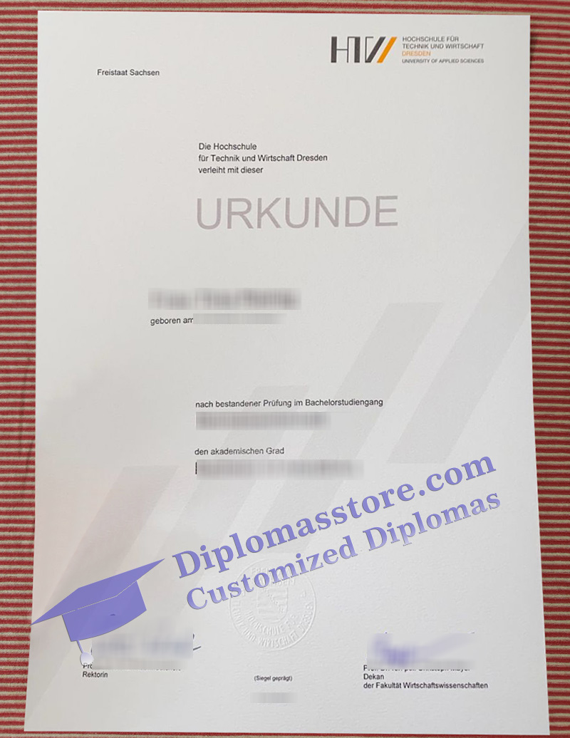 Hochschule für Technik und Wirtschaft Dresden urkunde, HTW Dresden degree,