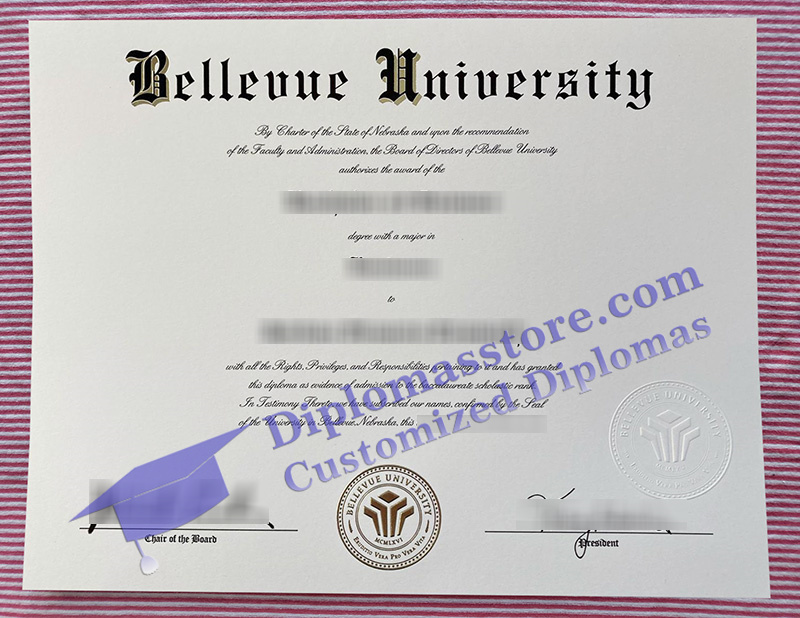 Bellevue University diploma, Bellevue University certificate,