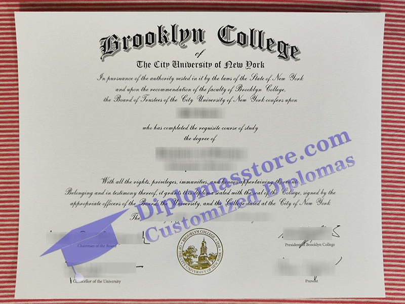 Brooklyn College diploma, Brooklyn College degree,