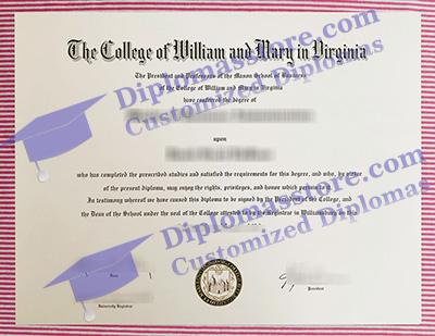 College of William & Mary certificate