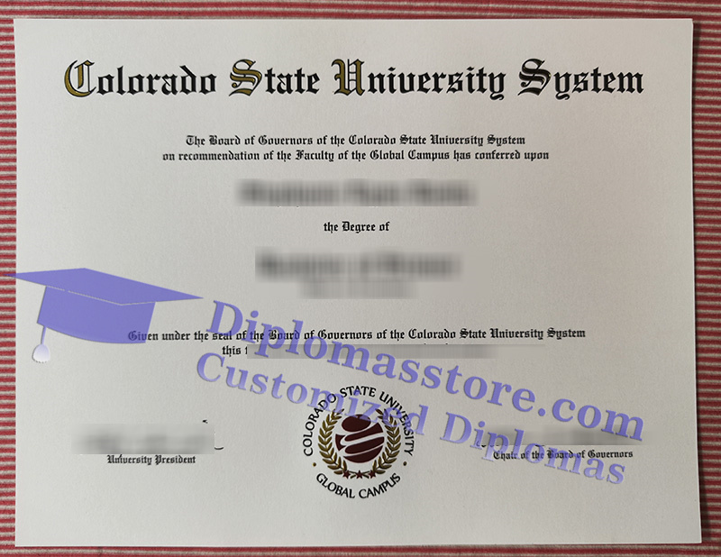 Colorado State University Global diploma, Colorado State University system certificate,