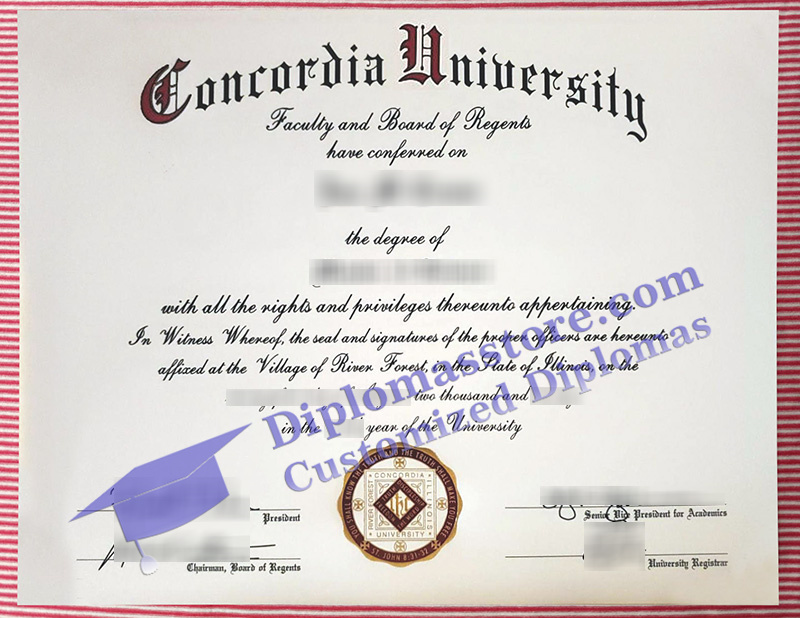 Concordia University Illinois diploma, Concordia University Illinois certificate,