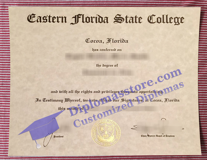 Eastern Florida State College diploma, Eastern Florida State College certificate,