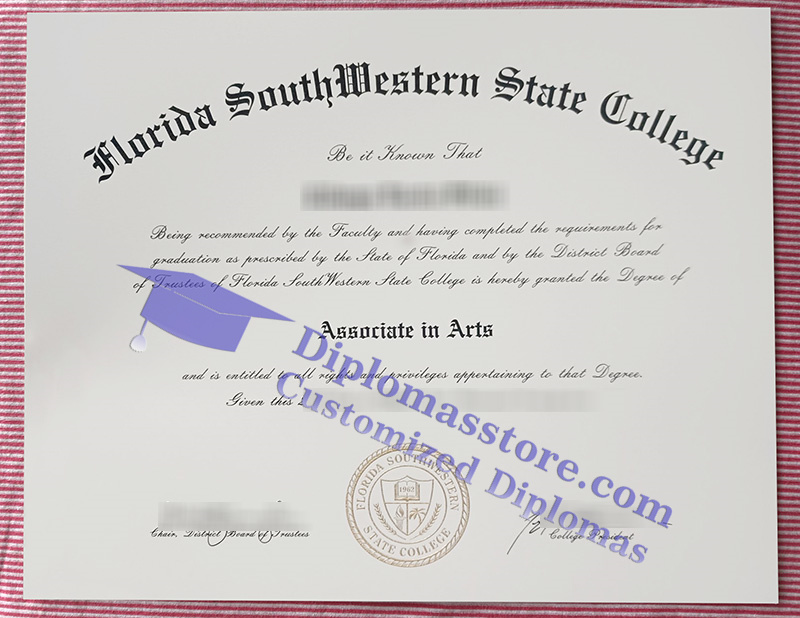 Florida SouthWestern State College diploma, FSW certificate,