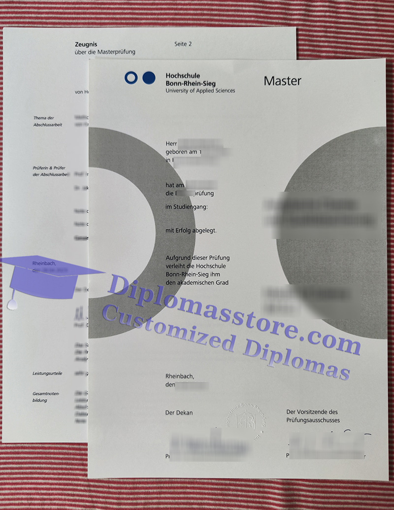 Hochschule Bonn-Rhein-Sieg urkunde, Hochschule Bonn-Rhein-Sieg degree,