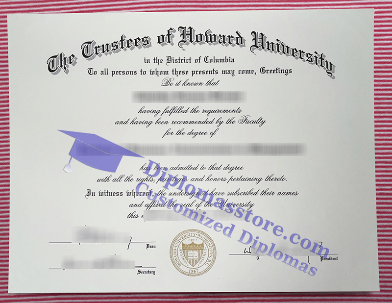 Howard University diploma, Howard University degree,