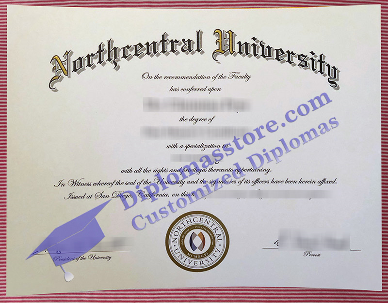 Northcentral University diploma, Northcentral University certificate,