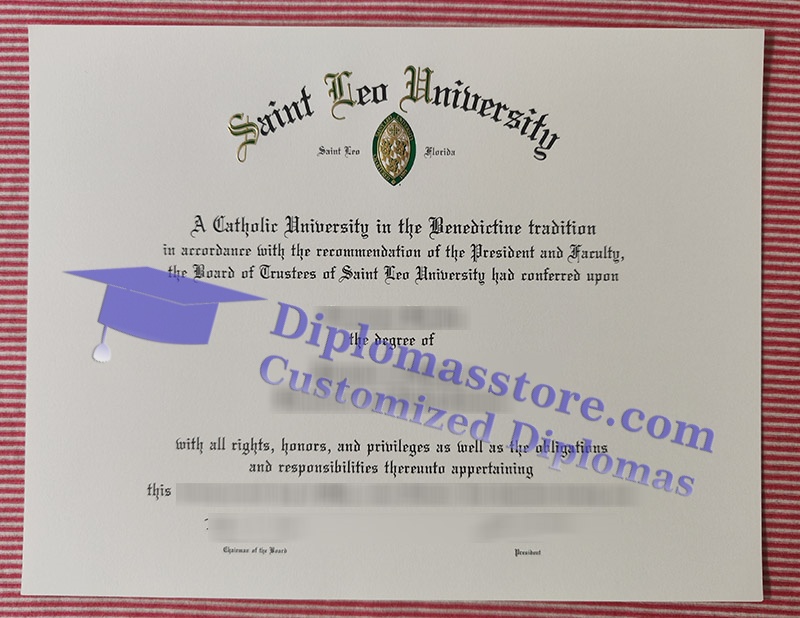 Saint Leo University diploma, Saint Leo University certificate,