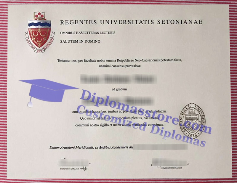 Seton Hall University diploma, Seton Hall University certificate,