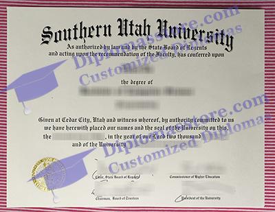 Southern Utah University certificate