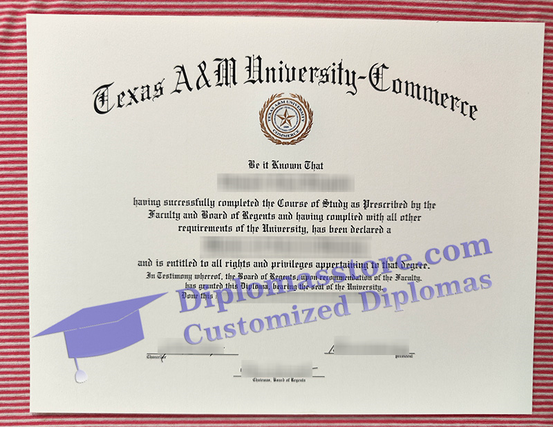 Texas A&M University-Commerce diploma, Texas A&M University-Commerce certificate,