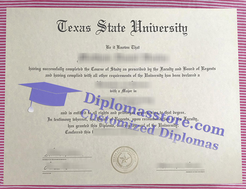 Texas State University degree, Texas State University diploma,