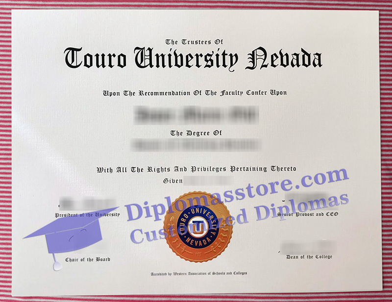 Touro University Nevada diploma, Touro University Nevada certificate,