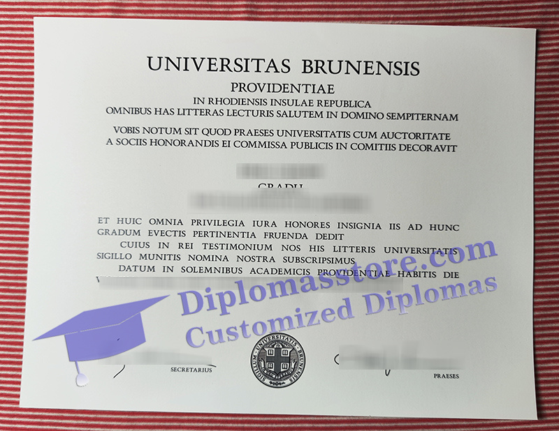 Brown University diploma, Universitas Brunensis certificate,