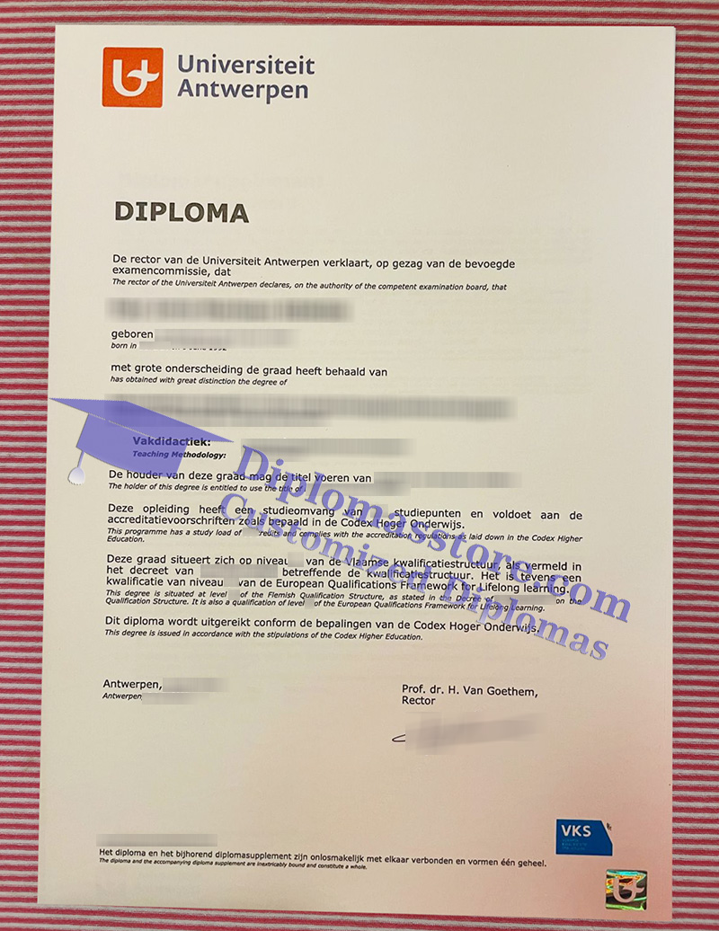 Universiteit Antwerpen diploma, Universiteit Antwerpen degree,