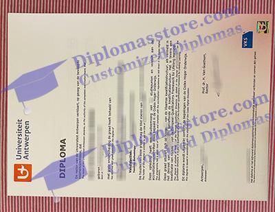 Universiteit Antwerpen certificate