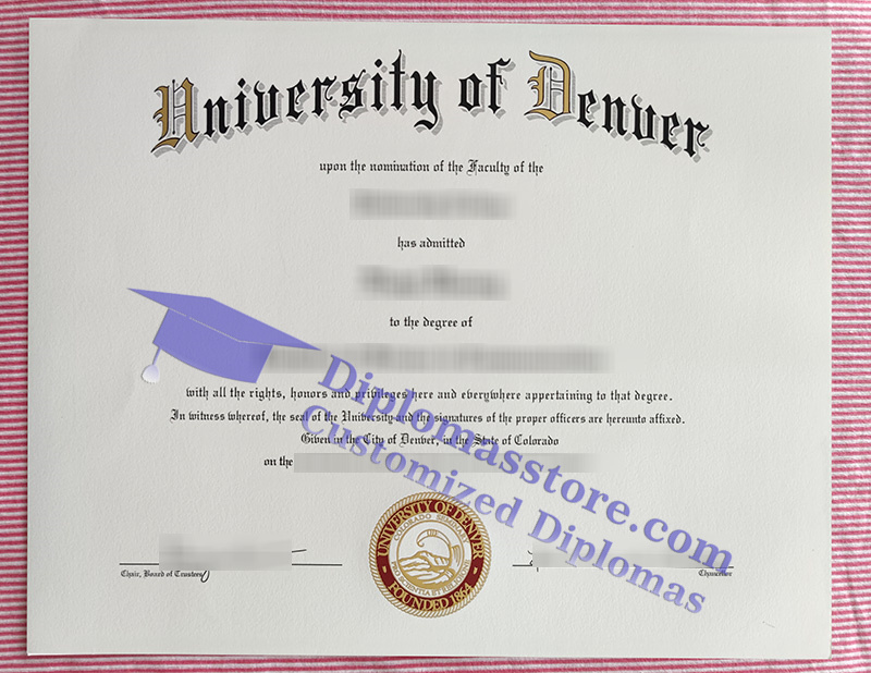 University of Denver diploma, University of Denver degree,