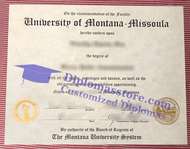 University of Montana diploma, University of Montana-Missoula degree,