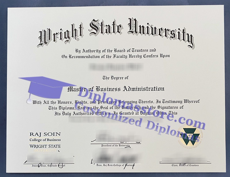 Wright State University degree, Wright State University MBA diploma,