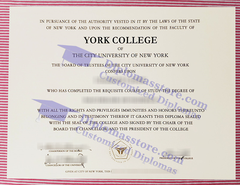 York College diploma, CUNY York College degree,