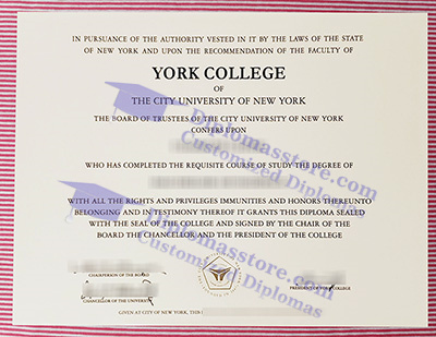 CUNY York College diploma