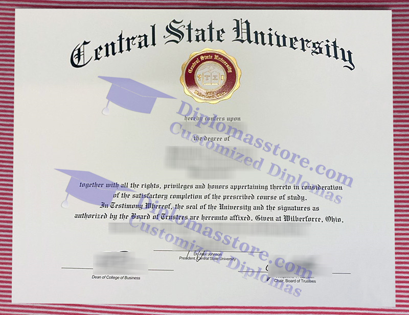 Central State University diploma, Central State University degree,