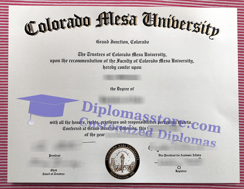 Colorado Mesa University diploma, Colorado Mesa University degree,