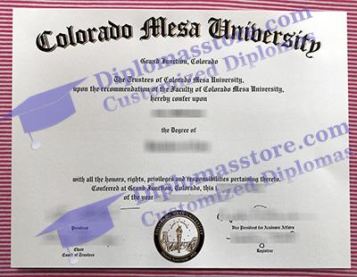 Colorado Mesa University certificate