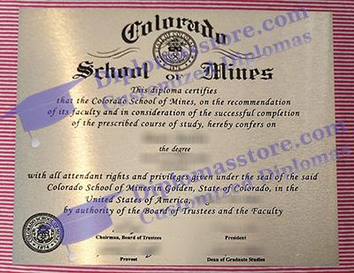 Colorado School of Mines certificate