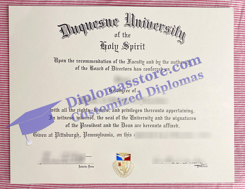 Duquesne University diploma, Duquesne University degree,