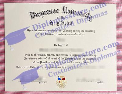 Duquesne University certificate