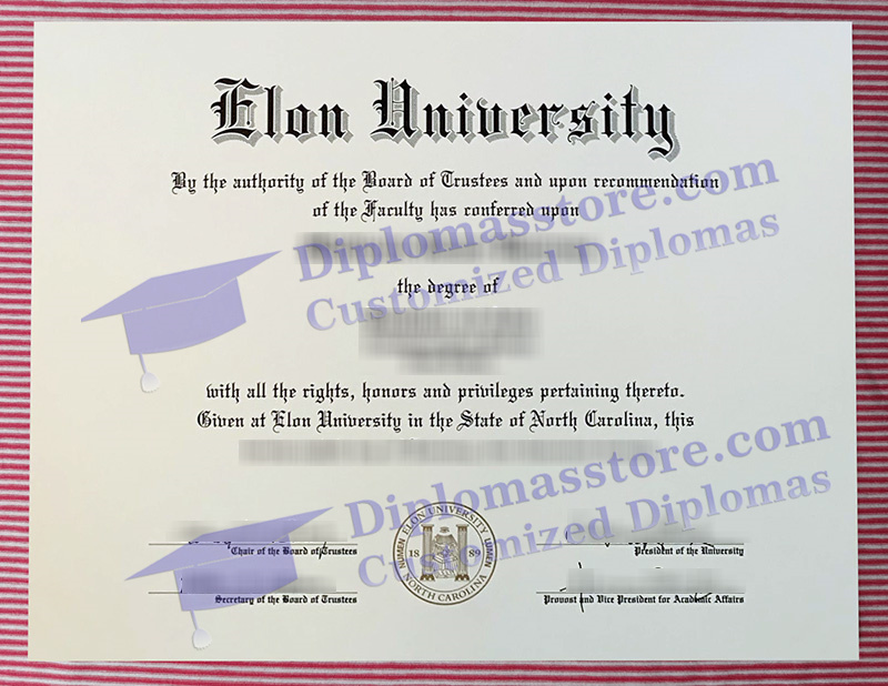 Elon University diploma, Elon University certificate,