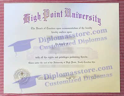 High Point University certificate