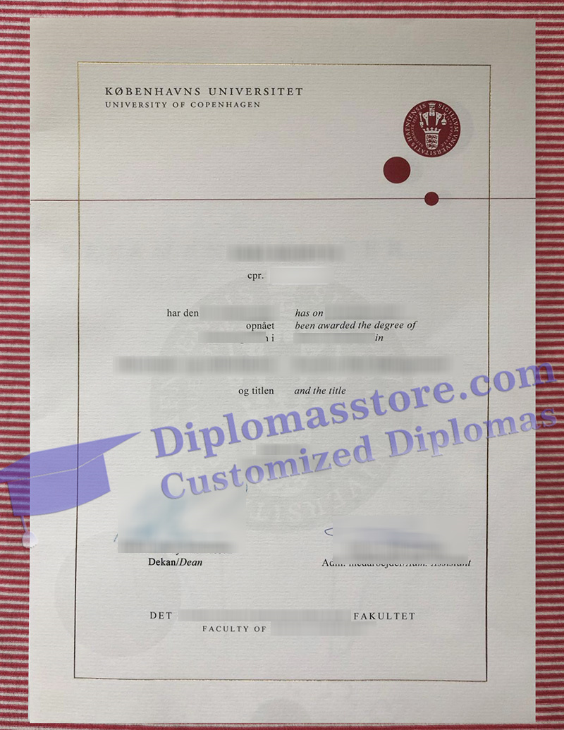 Københavns Universitet diploma, University of Copenhagen degree,