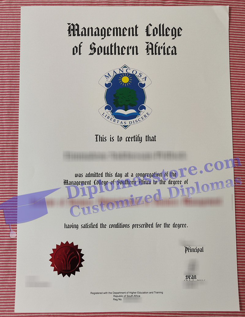 Management College of South Africa degree, Mancosa diploma,