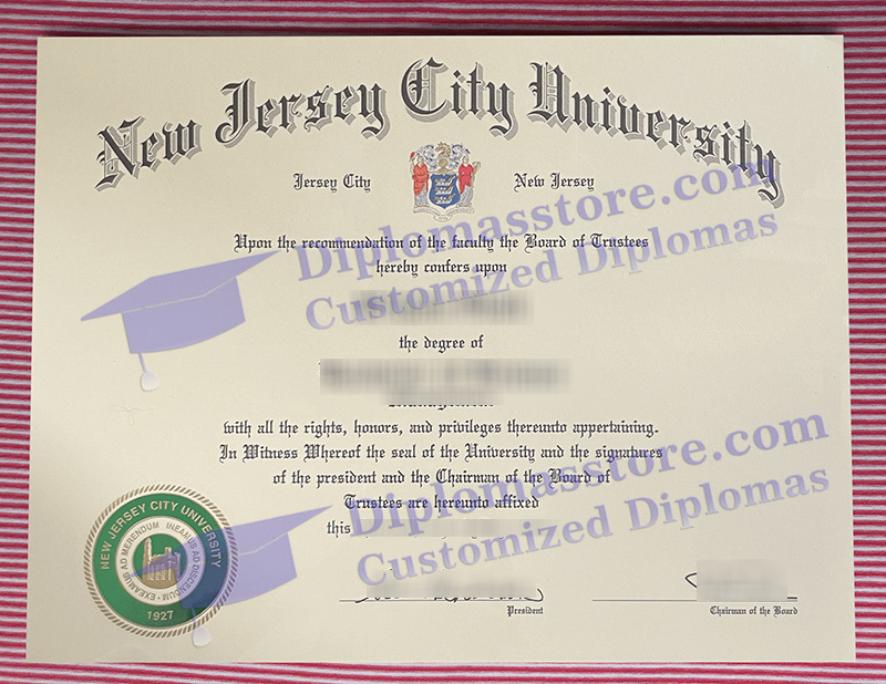 New Jersey City University diploma, New Jersey City University degree,