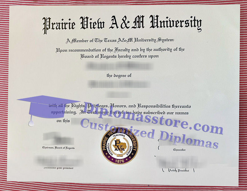Prairie View A & M University diploma, PVAMU degree,