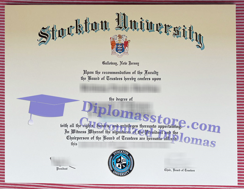 Stockton University diploma, Stockton University certificate,